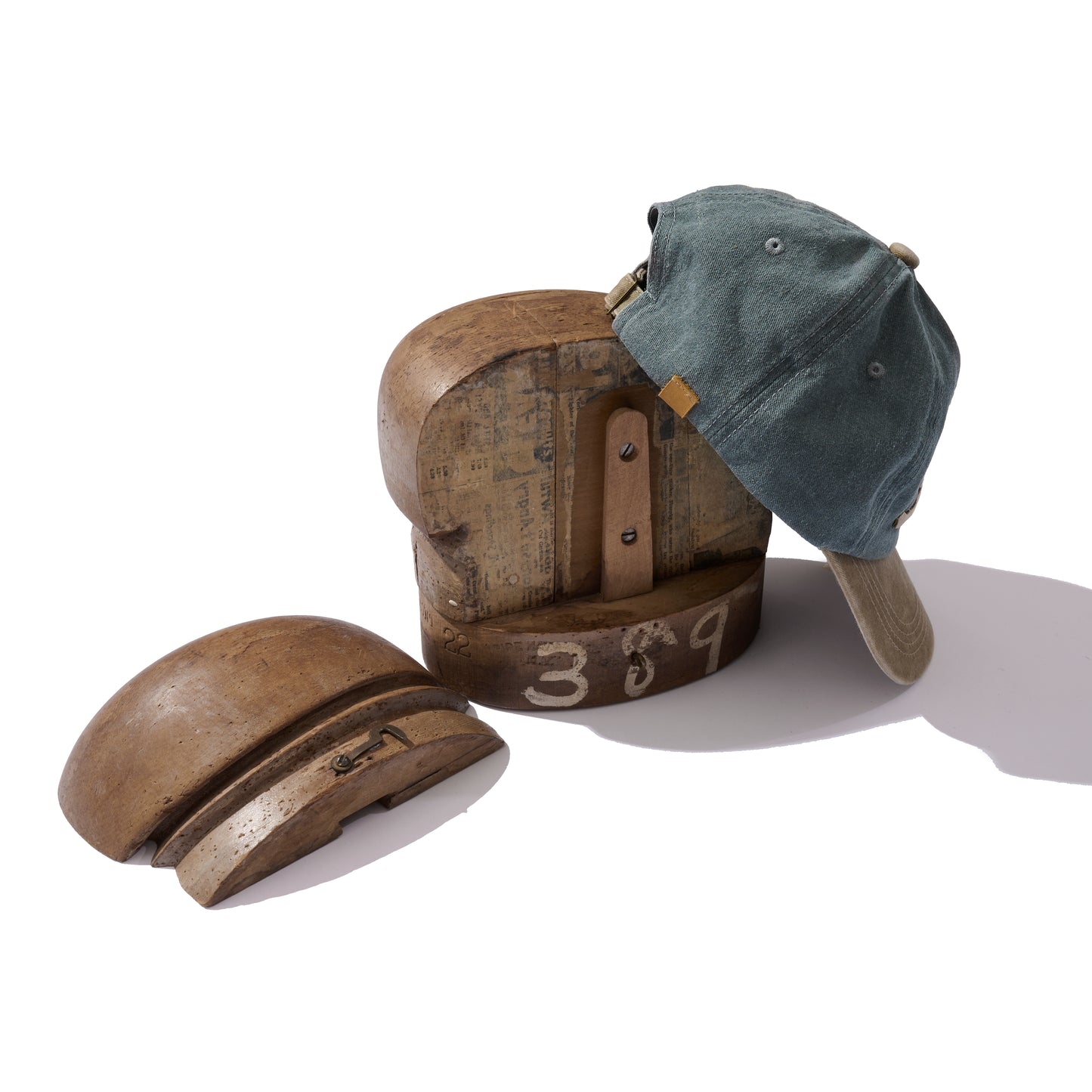 TWO TONE FADED WASHED HAND QUILTED “KOWLOON” CAP / GRAPHITE GREY
