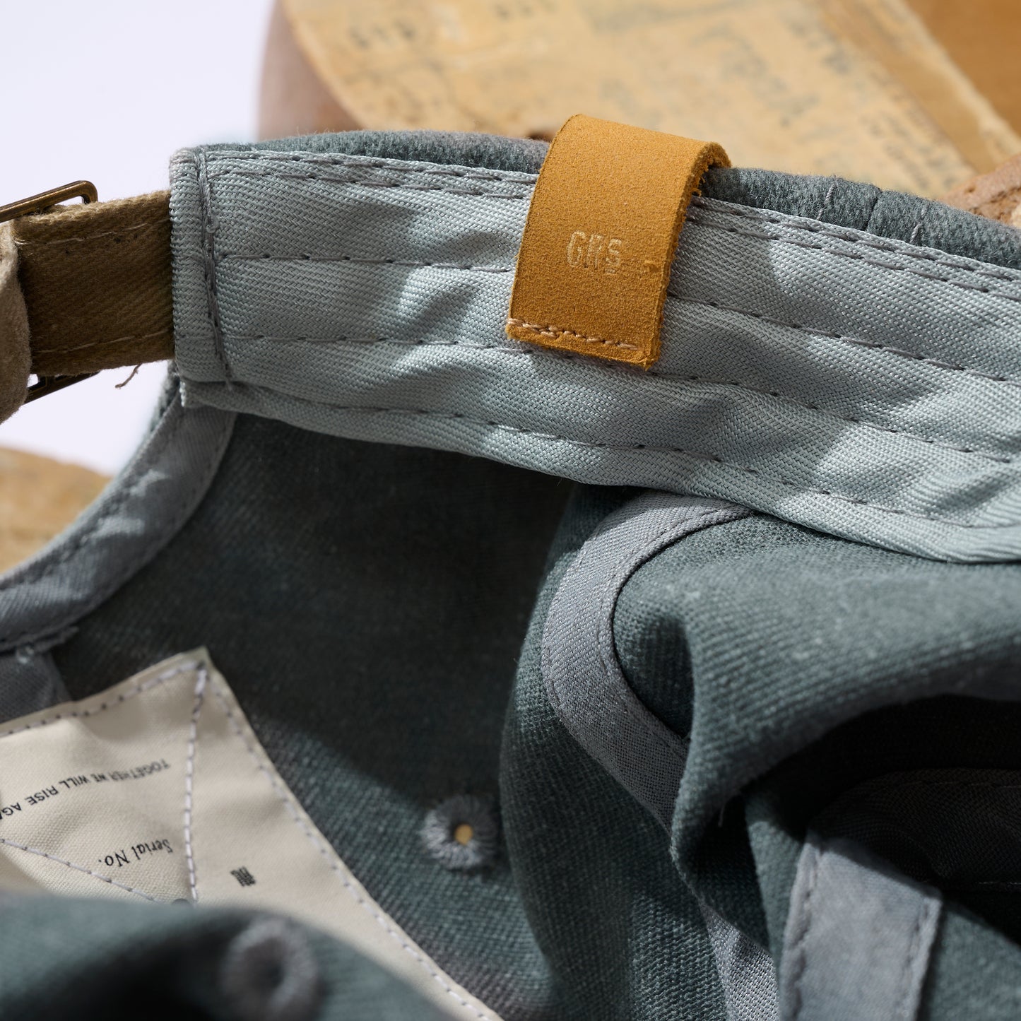 TWO TONE FADED WASHED HAND QUILTED “KOWLOON” CAP / GRAPHITE GREY