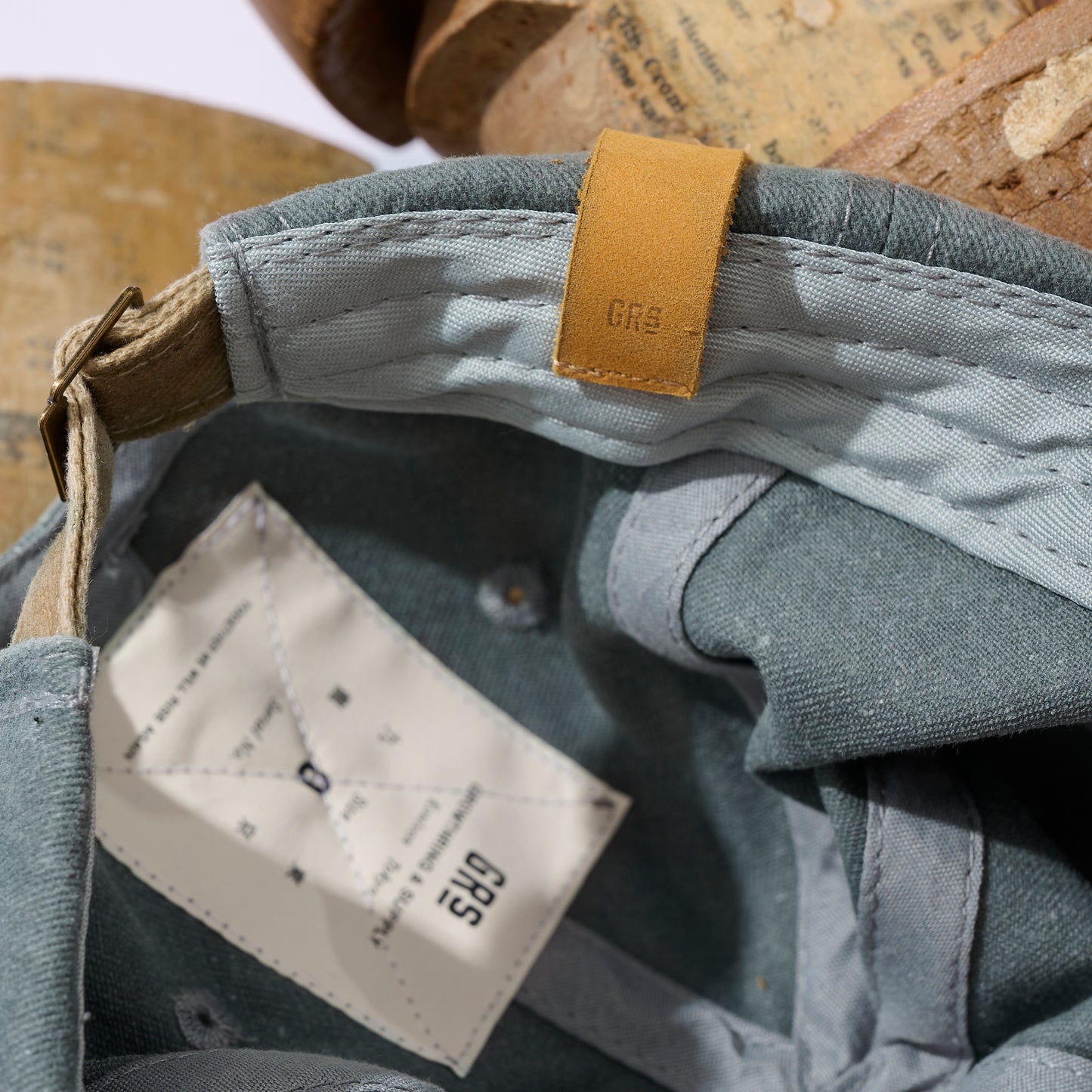 TWO TONE FADED WASHED HAND QUILTED “KOWLOON” CAP / GRAPHITE GREY