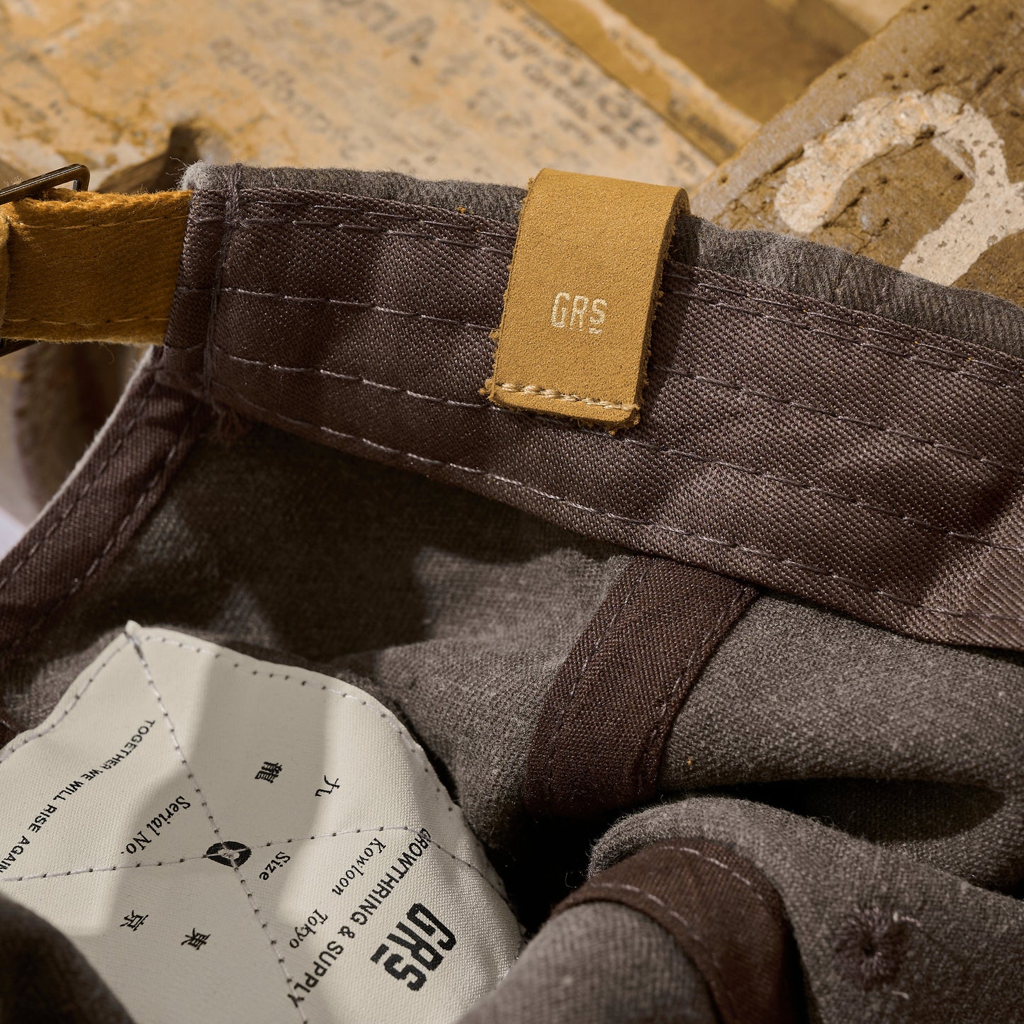 TWO TONE FADED WASHED HAND QUILTED “KOWLOON” CAP / SABLE BROWN