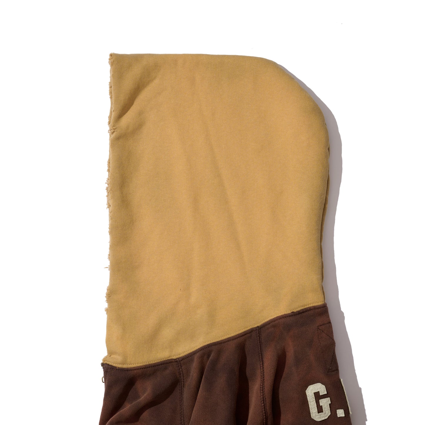 TWO TONE DISTRESSED SUN FADED KOWLOON ZIP-UP HOODIE / SABLE BROWN