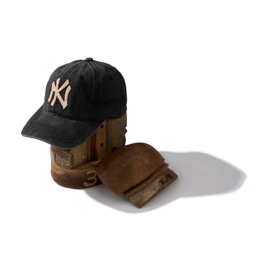 FADED WASHED HAND QUILTED "KN” CAP / CHARCOAL