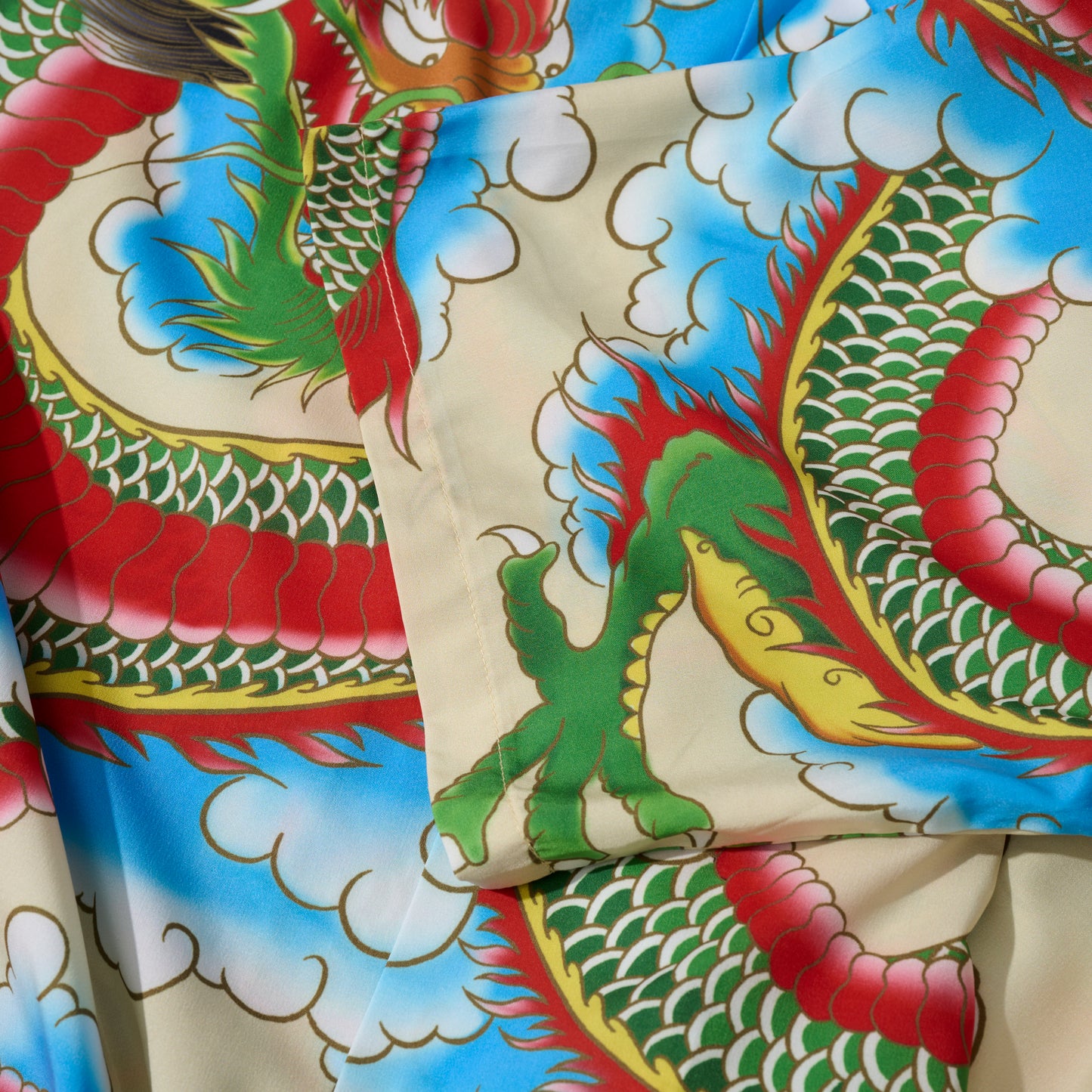 GRS x 59TATTOO OVERPRINT CAMP COLLAR SHIRT / DRAGON IN CLOUD