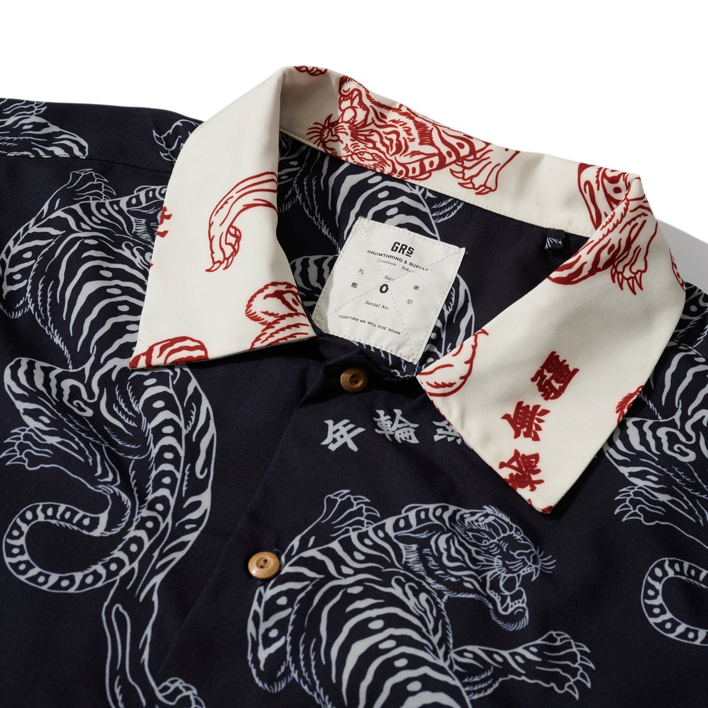 GRS x 59TATTOO OVERPRINT CAMP COLLAR SHIRT / UPHILL TIGER