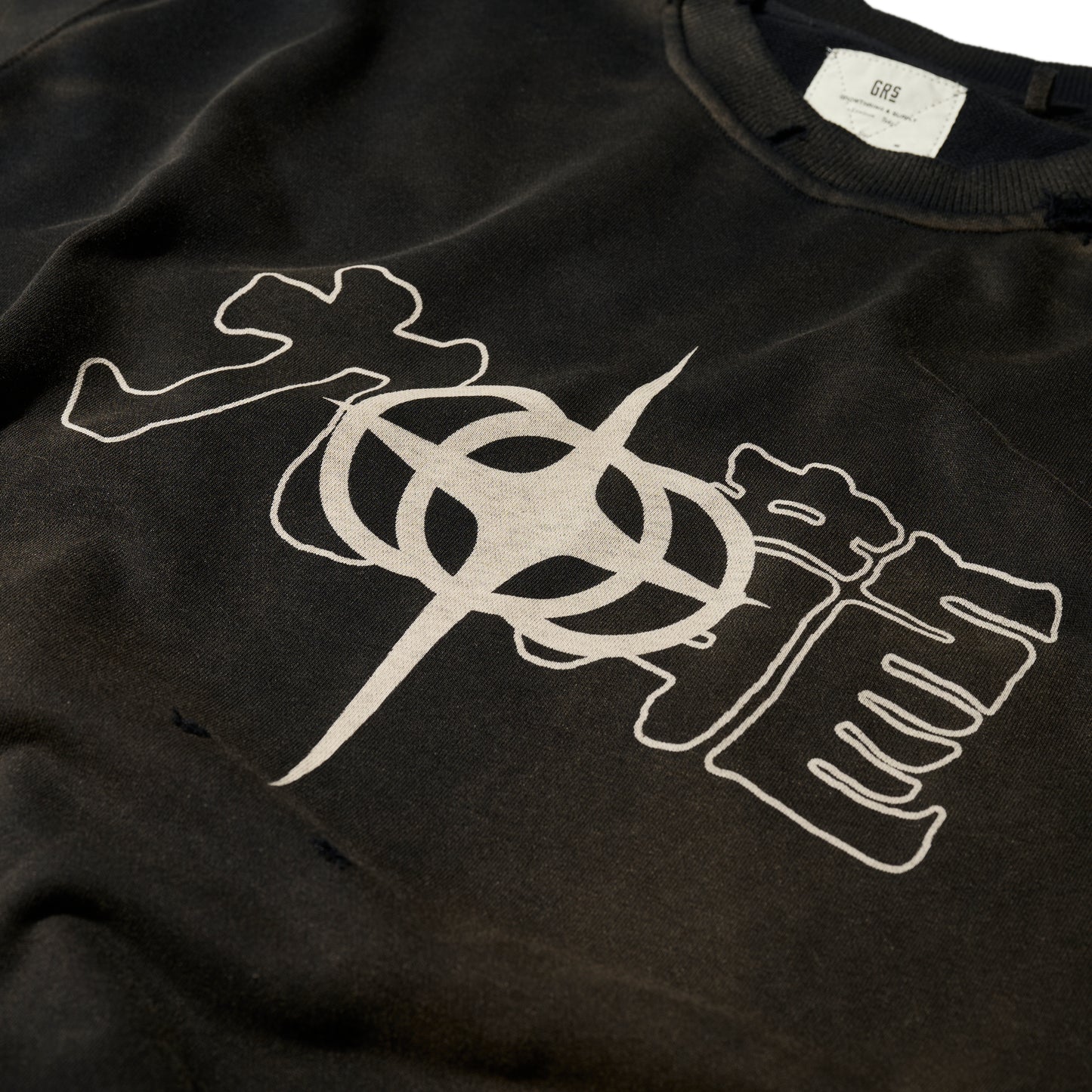 GRS x TRIPLET SUN FADED DISTRESSED "KOWLOON" SS SWEAT TOP