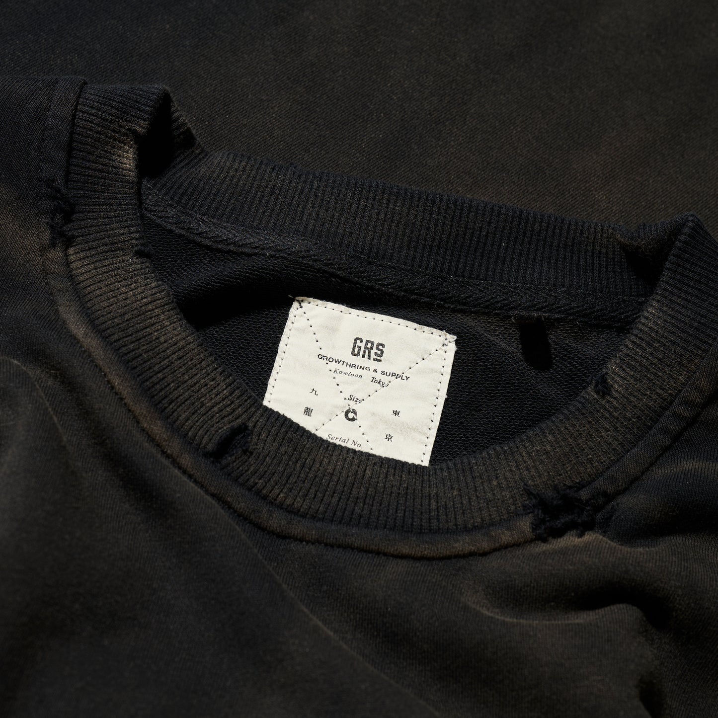 GRS x TRIPLET SUN FADED DISTRESSED "KOWLOON" SS SWEAT TOP