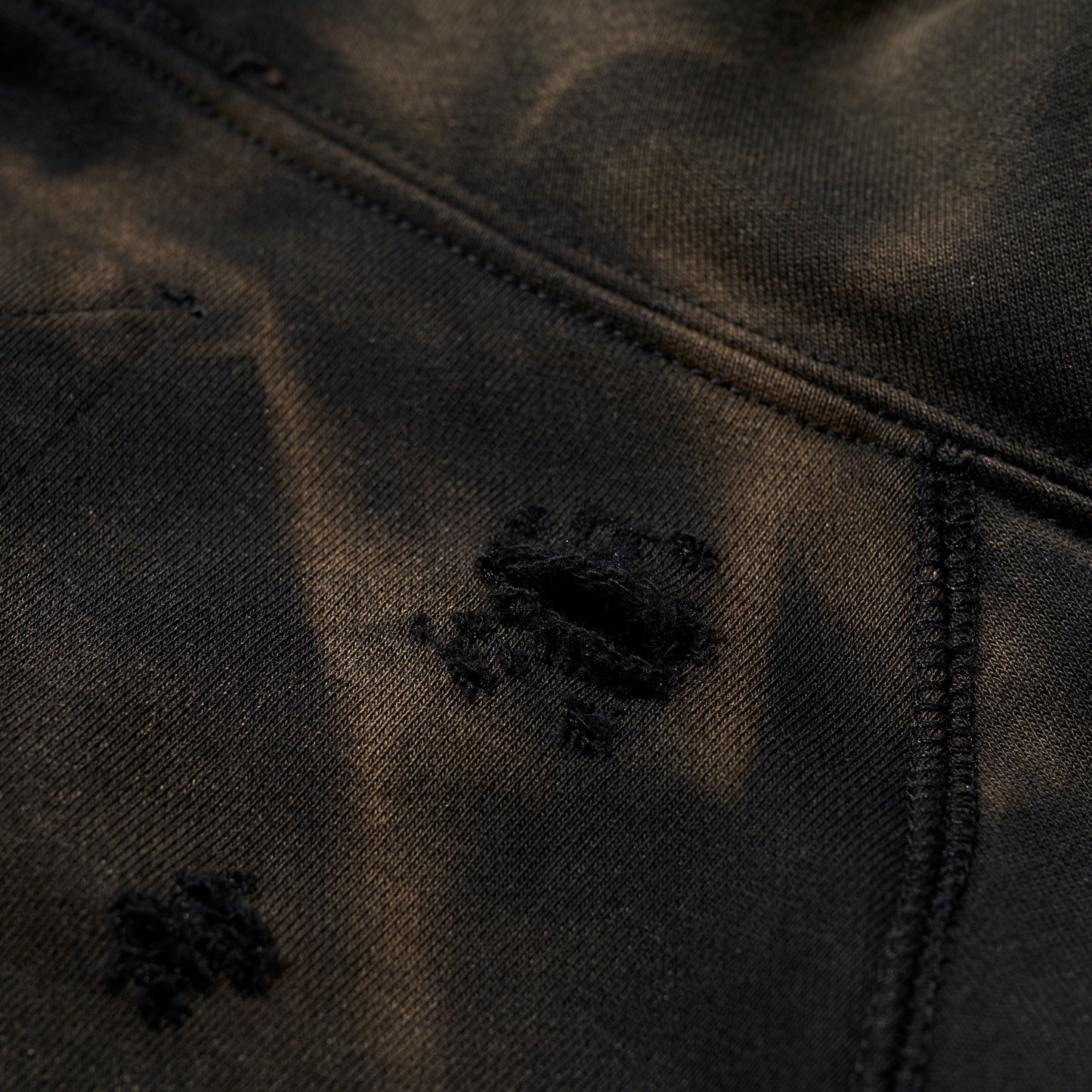 GRS X TRIPLET SUN FADED DESTROYED CROPPED ZIP-UP HOODIE