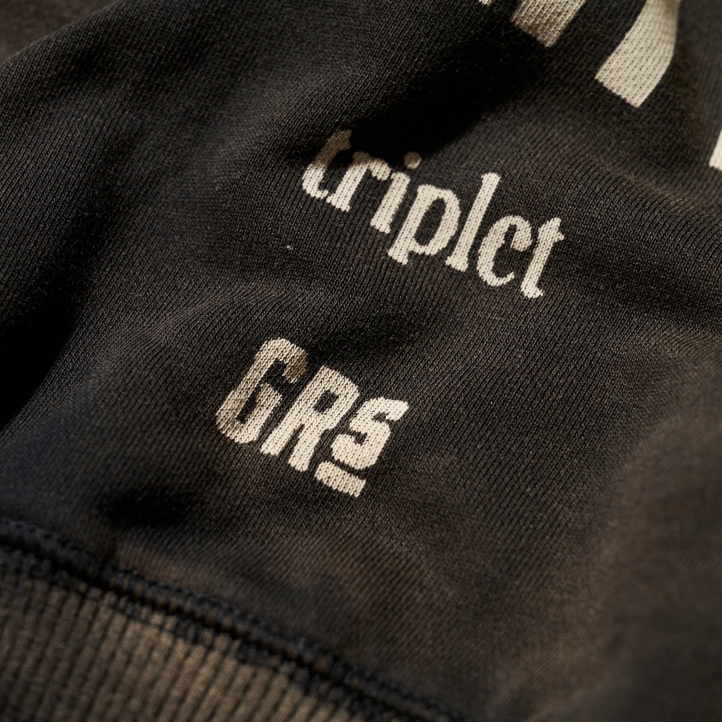 GRS X TRIPLET SUN FADED DESTROYED CROPPED ZIP-UP HOODIE