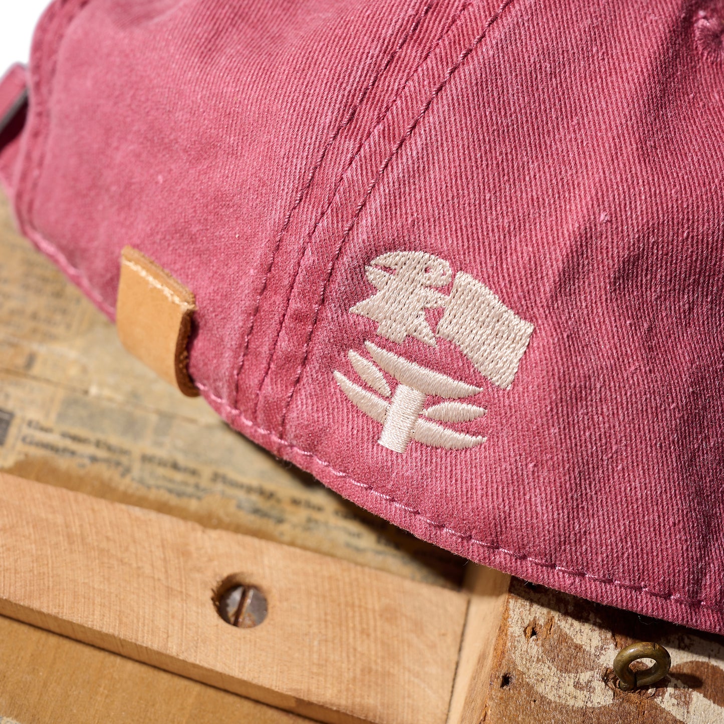 Faded Washed Hand Quilted "Shibuya” Cap / Burgundy