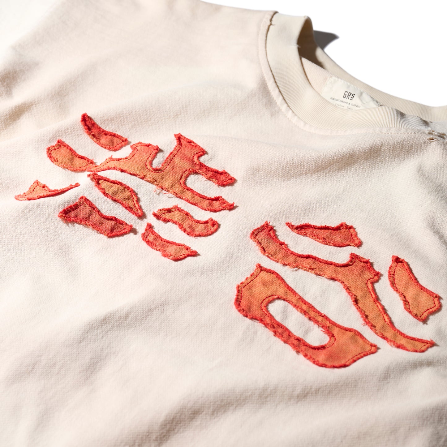Sun Faded Patchwork Washed “Shibuya” Tee / Vintage White