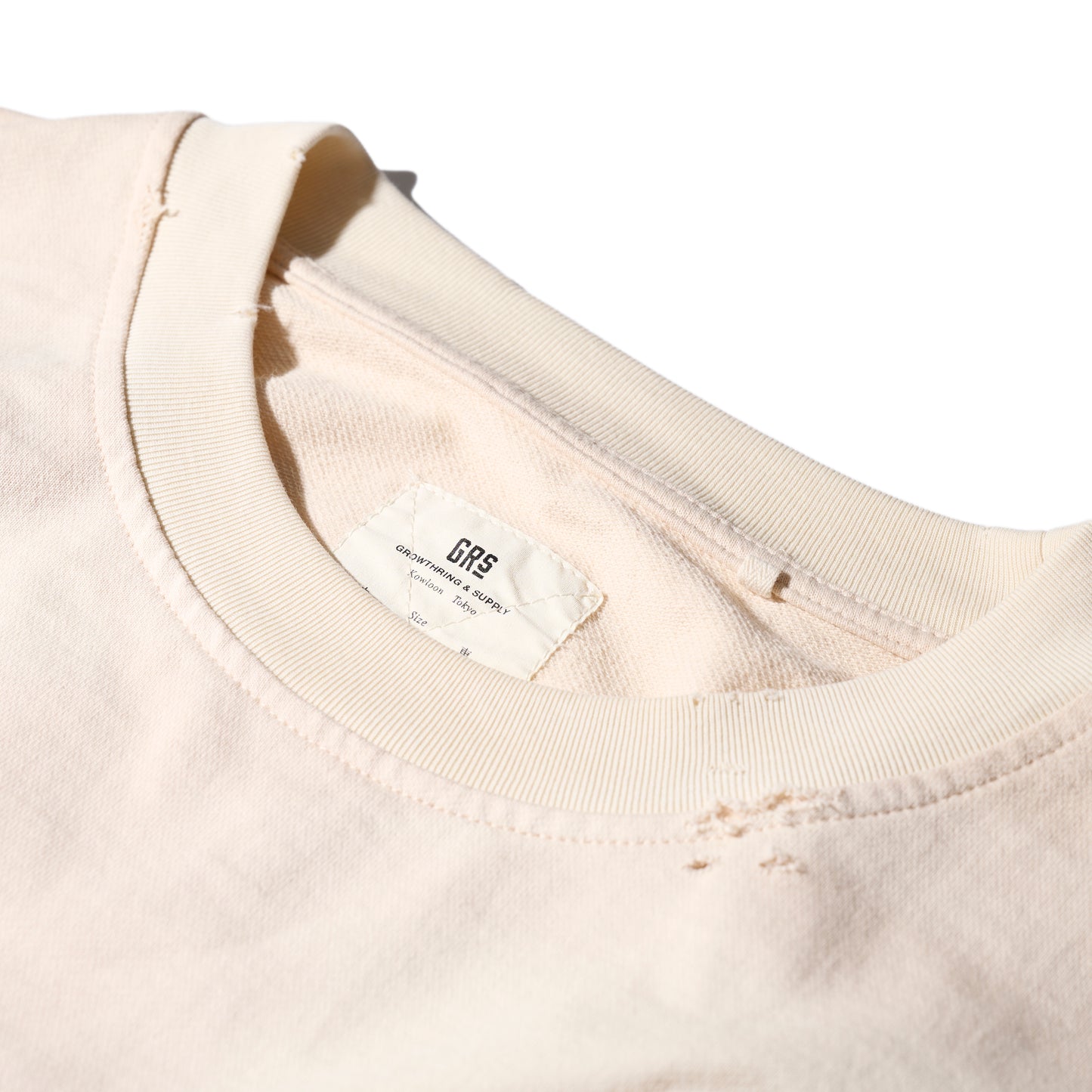Sun Faded Patchwork Washed “Shibuya” Tee / Vintage White