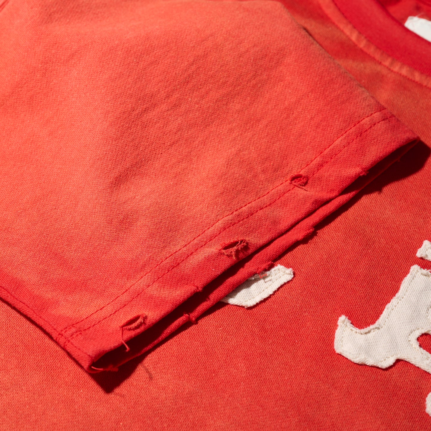 Sun Faded Patchwork Washed “Kowloon” Tee / Burgundy