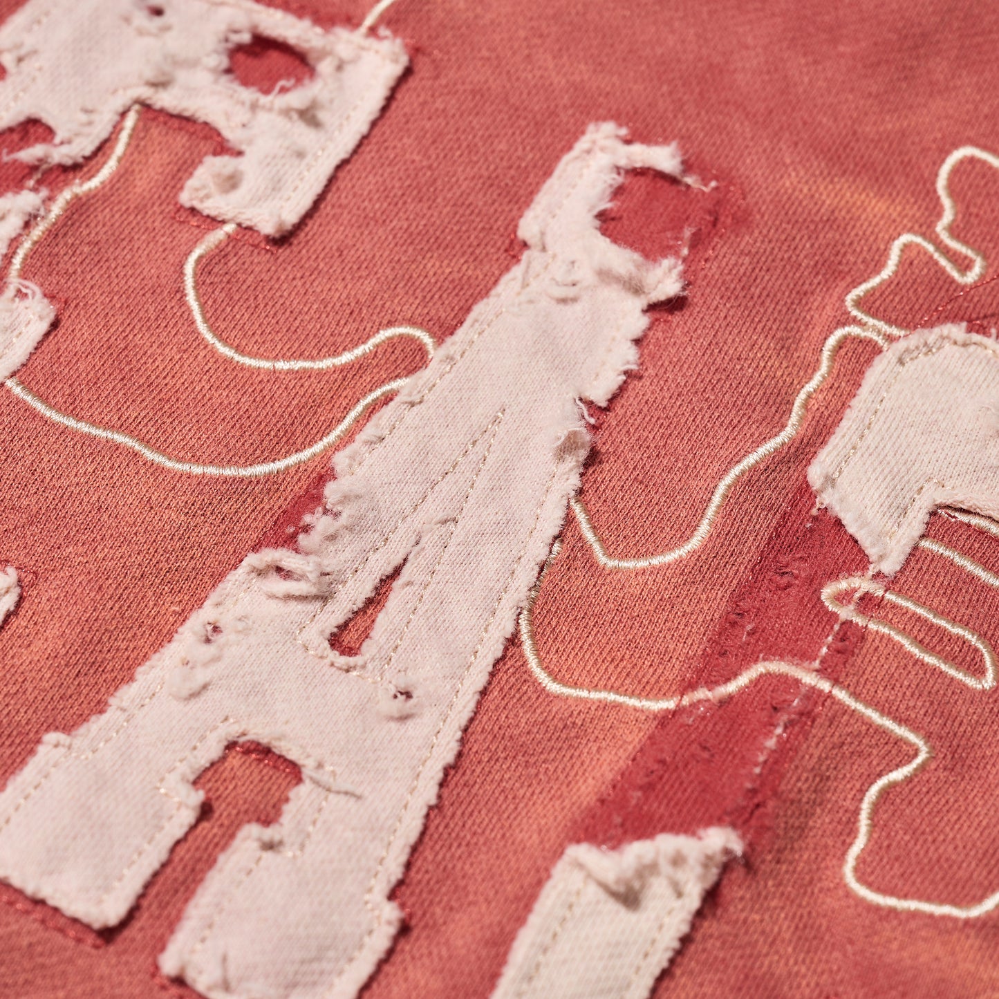 SUN FADED HEAVY DISTRESSED OVERSIZE PEACE TEE / BURGUNDY (HK EDITION)