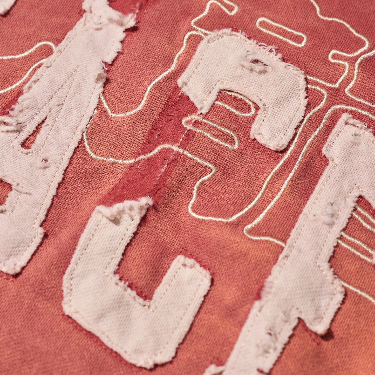 SUN FADED HEAVY DISTRESSED OVERSIZE PEACE TEE / BURGUNDY (HK EDITION)