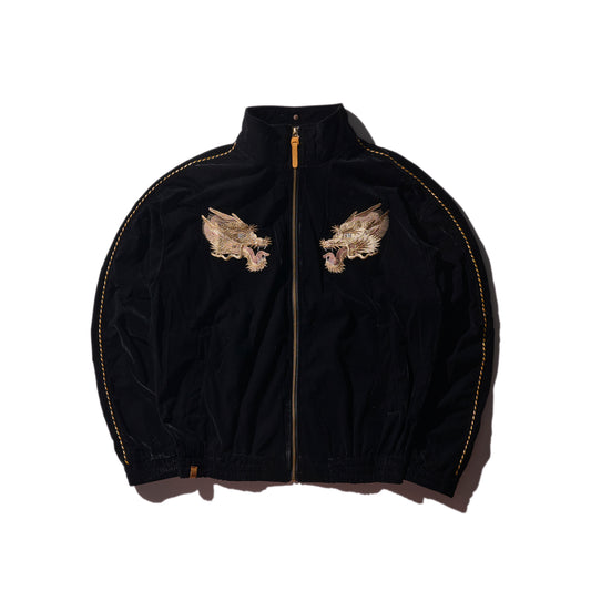 Velvet Dragon Tracksuit Set / Black