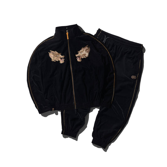 Velvet Dragon Tracksuit Set / Black