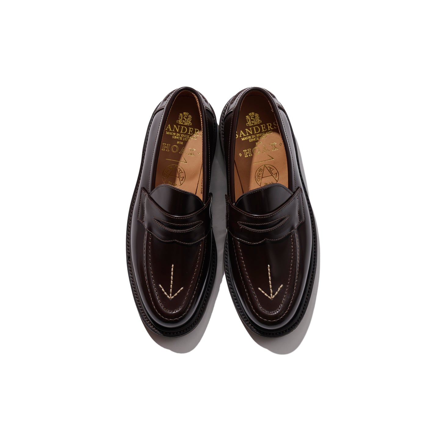 GRS x Hoax x Sanders Broad Arrow Penny Loafers / Ebony Brown