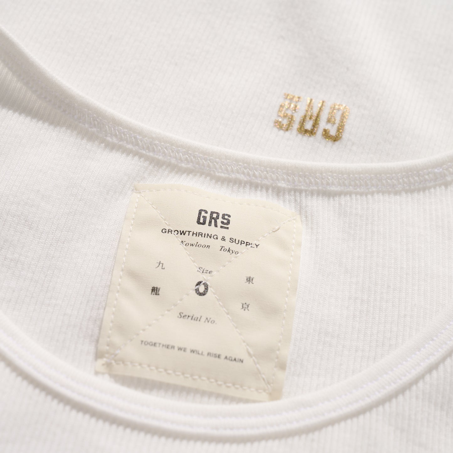 GRS x Triplet Tank Top / White x Gold