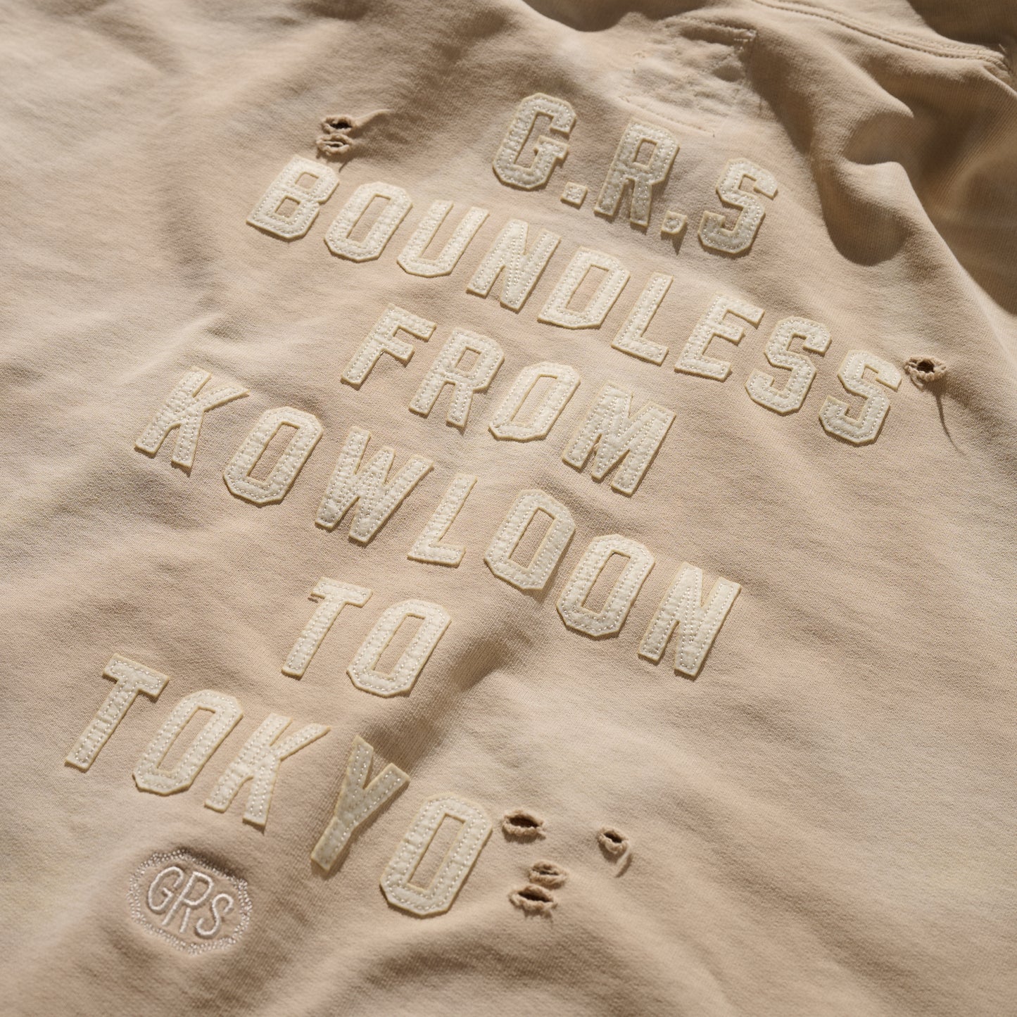 Heavy Weight Sun Faded “Kowloon City” Hoodie / Beige