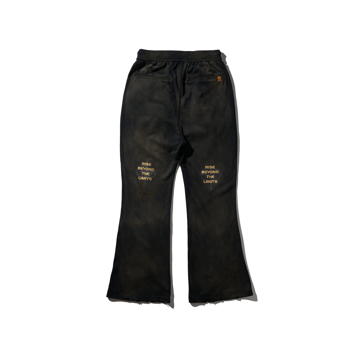 GRS x Triplet M Distressed Flare Sweatpants / Black x Gold