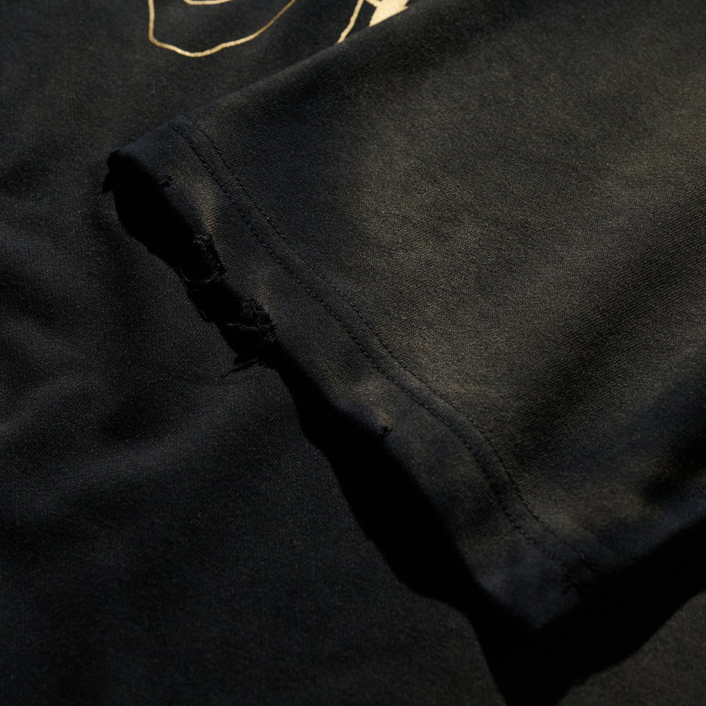 GRS x Triplet M Distressed "Kowloon" SS Sweat Top / Black x Gold