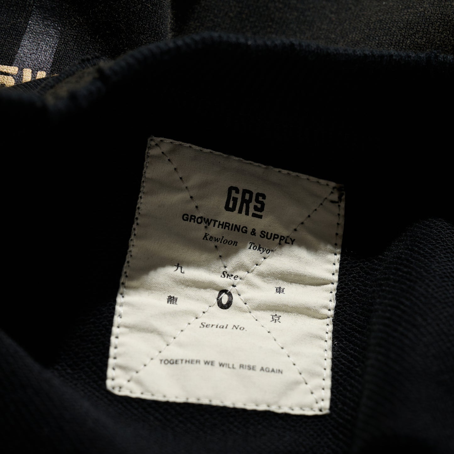 GRS x Triplet M Distressed "Kowloon" SS Sweat Top / Black x Gold