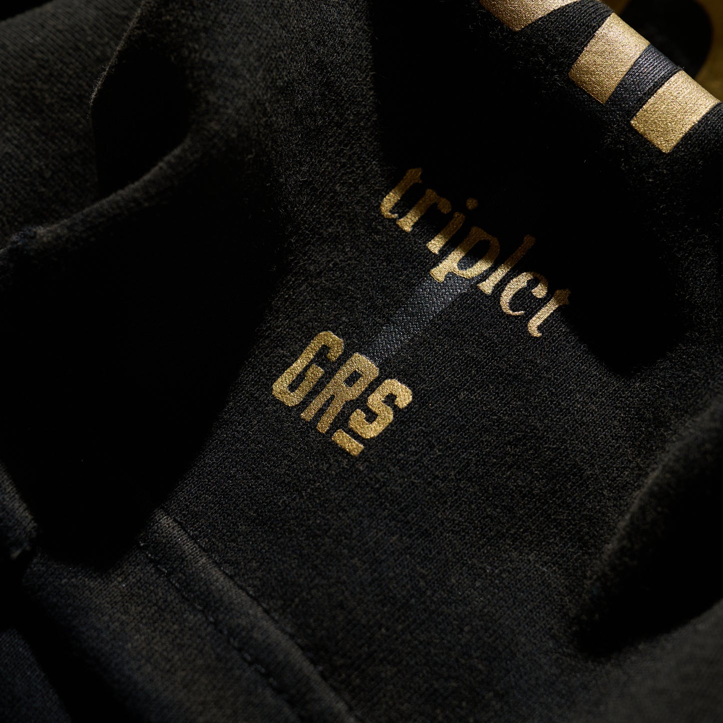 GRS x Triplet W Distressed "Kowloon" SS Sweat Top / Black x Gold