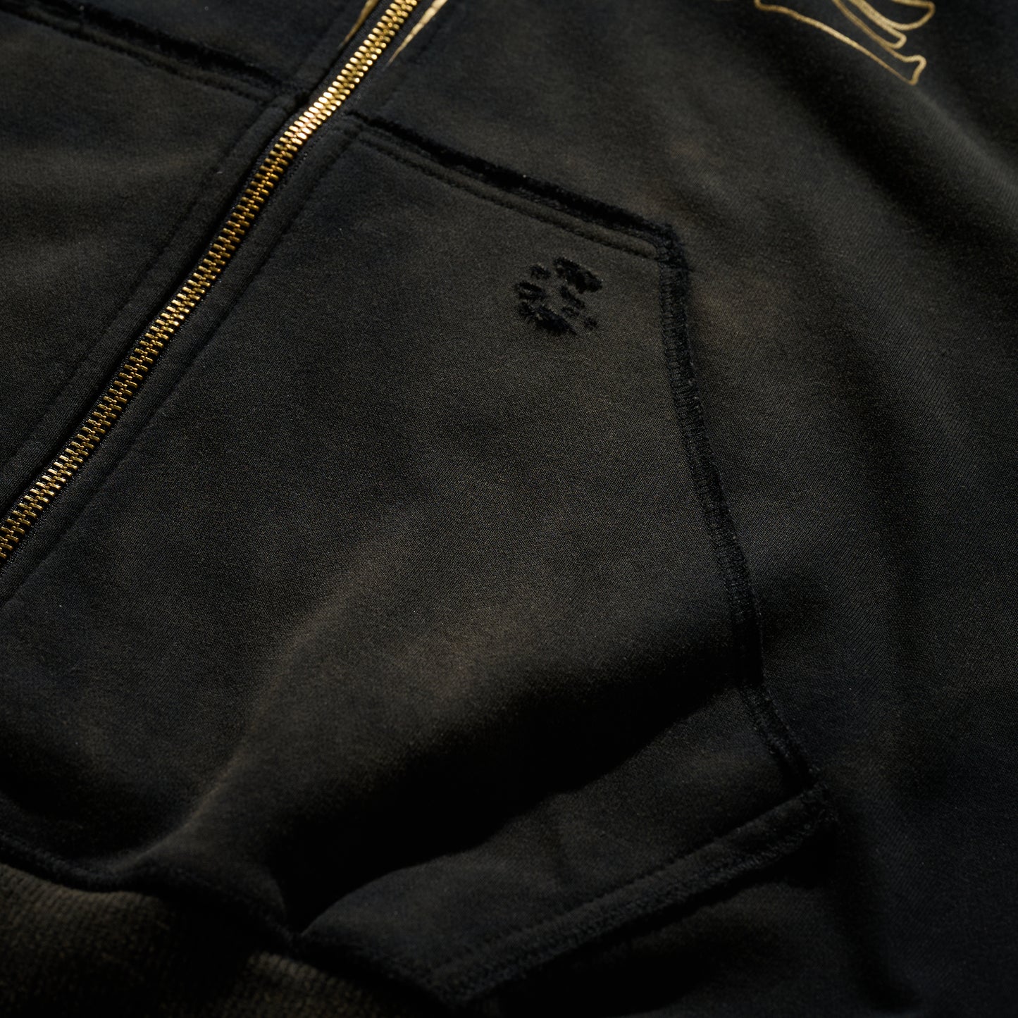 GRS x Triplet M Distressed “Kowloon” Zip-up Hoodie / Black