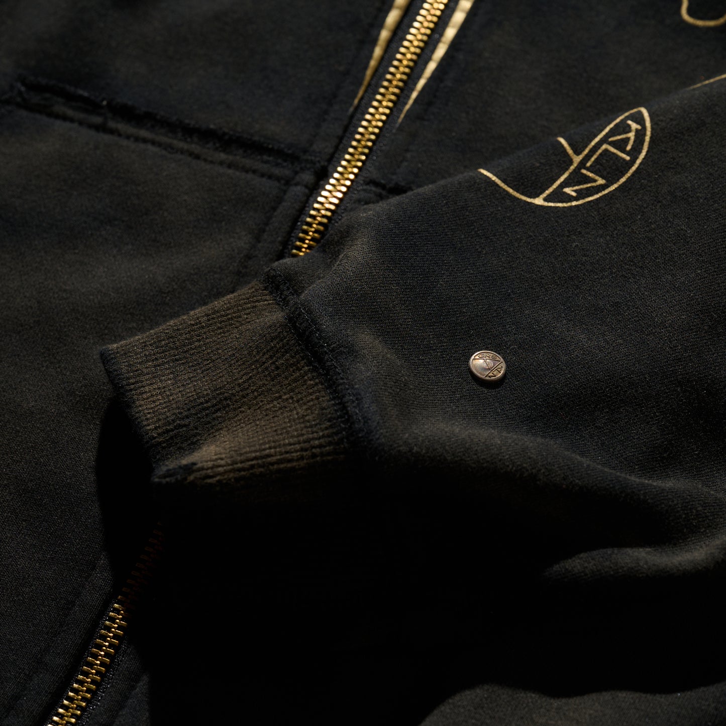 GRS x Triplet M Distressed “Kowloon” Zip-up Hoodie / Black