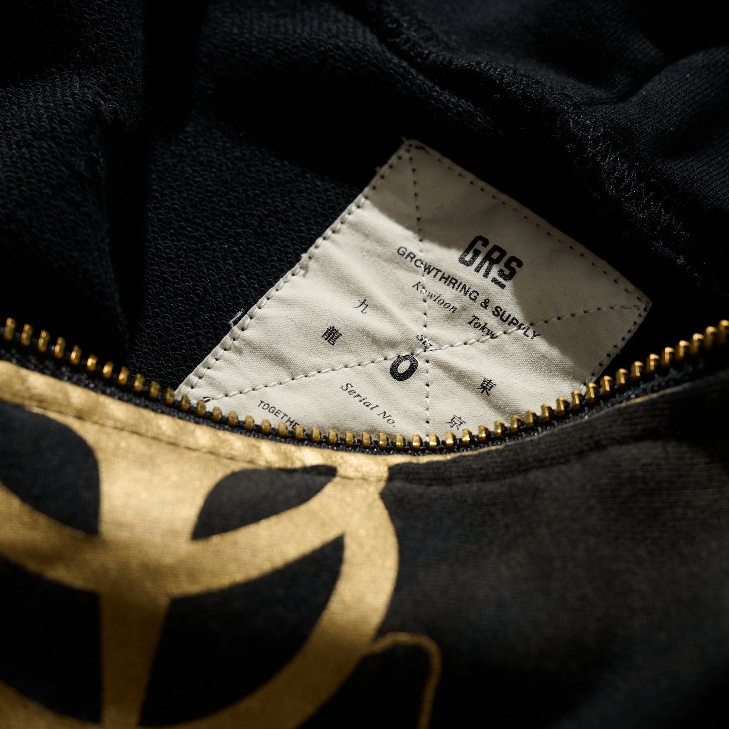 GRS x Triplet M Distressed “Kowloon” Zip-up Hoodie / Black