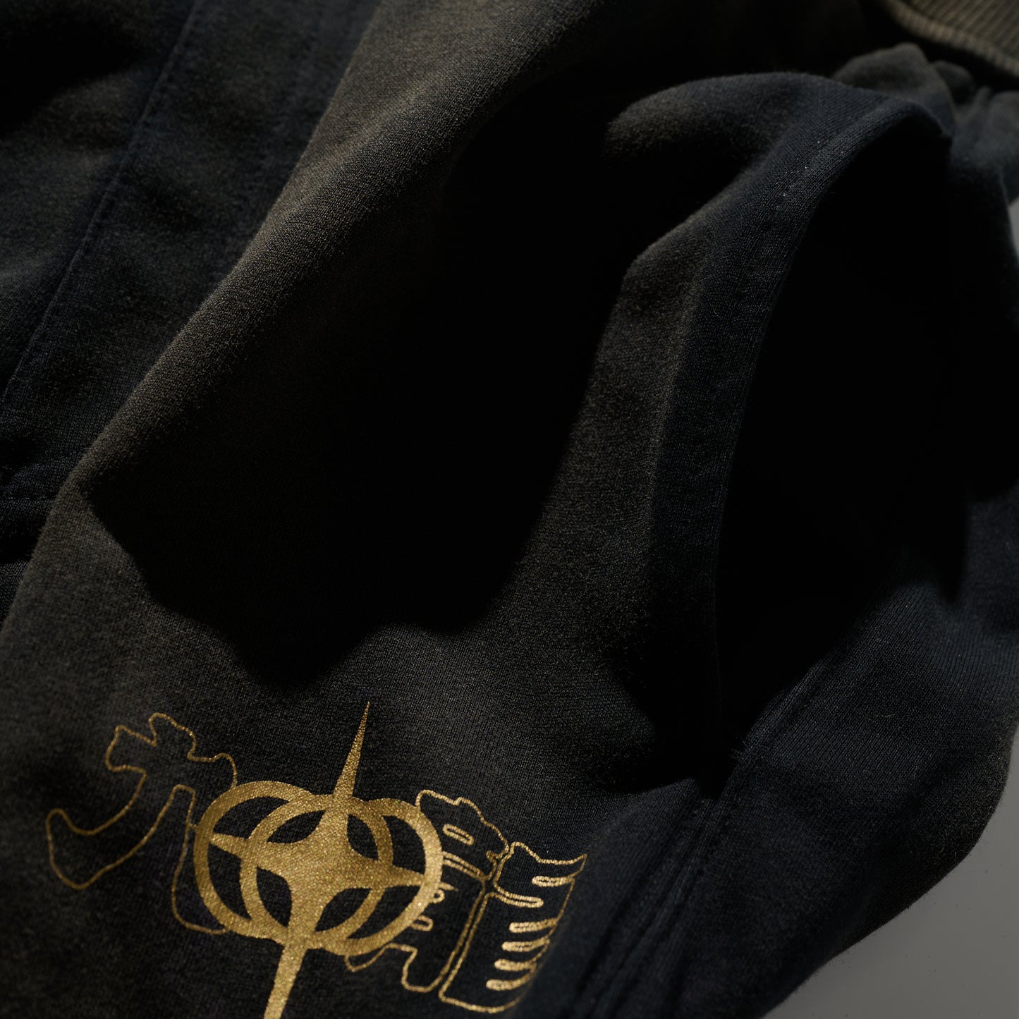 GRS x Triplet W Distressed Baggy Sweatpants / Black x Gold