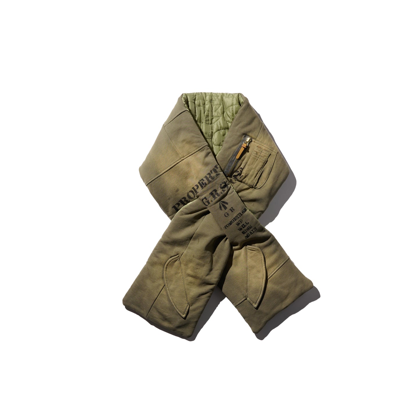 “Freedom & Peace” Sun Faded Sweat Puffer Scarf