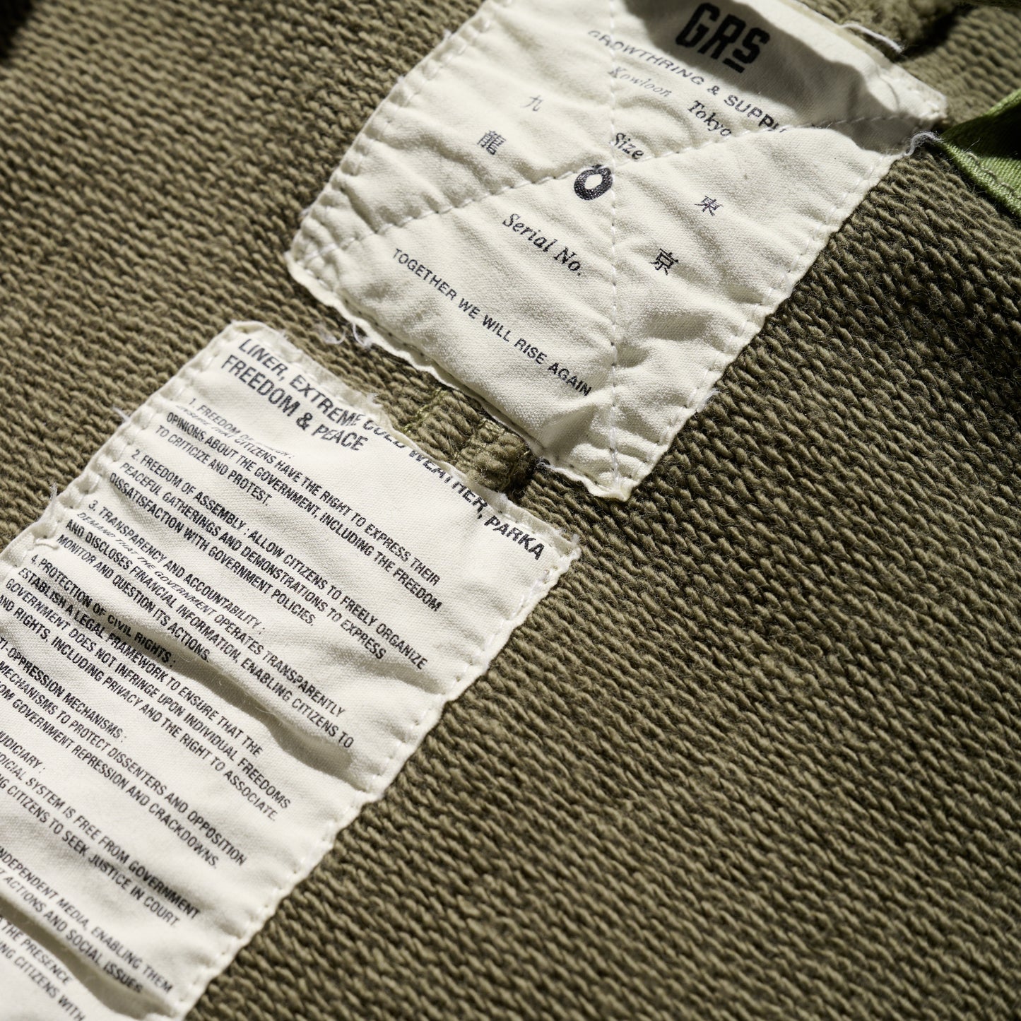 “Freedom & Peace” M51 Sun Faded Sweat Parka + Quilted Liner