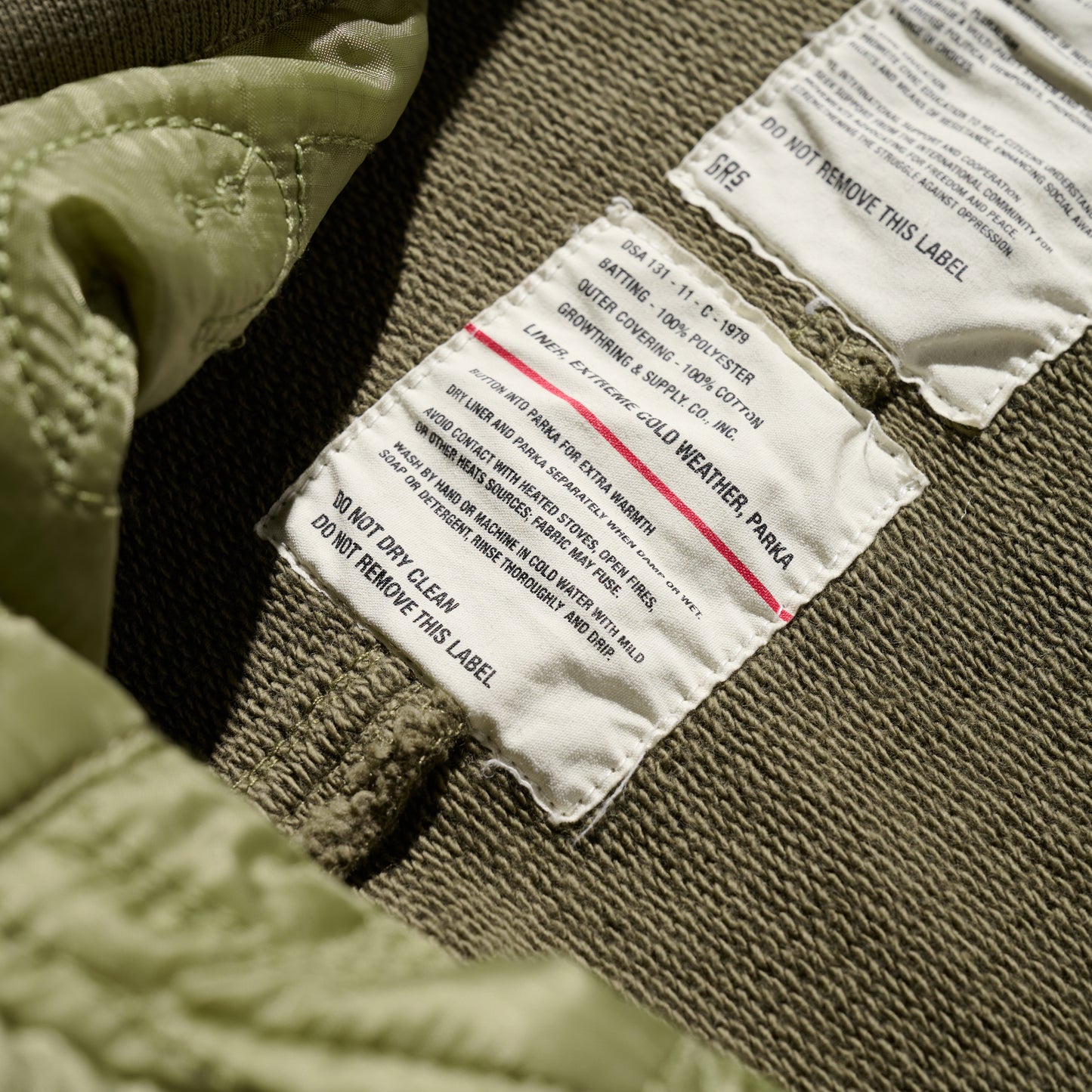 “Freedom & Peace” M51 Sun Faded Sweat Parka + Quilted Liner