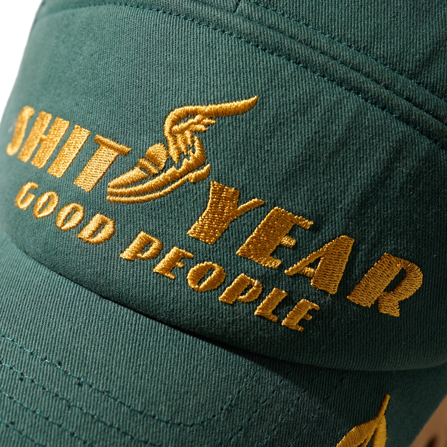 “Shit Year Good People” Racing Cap / Gotland Green
