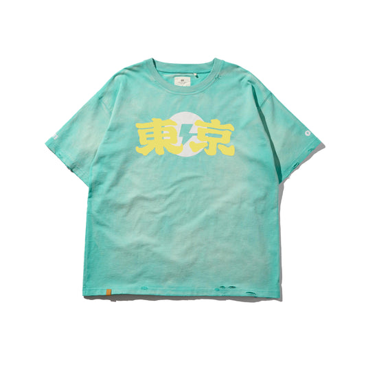 GRS x ChargeSpot Sun Faded “Tokyo” Tee / Turquoise