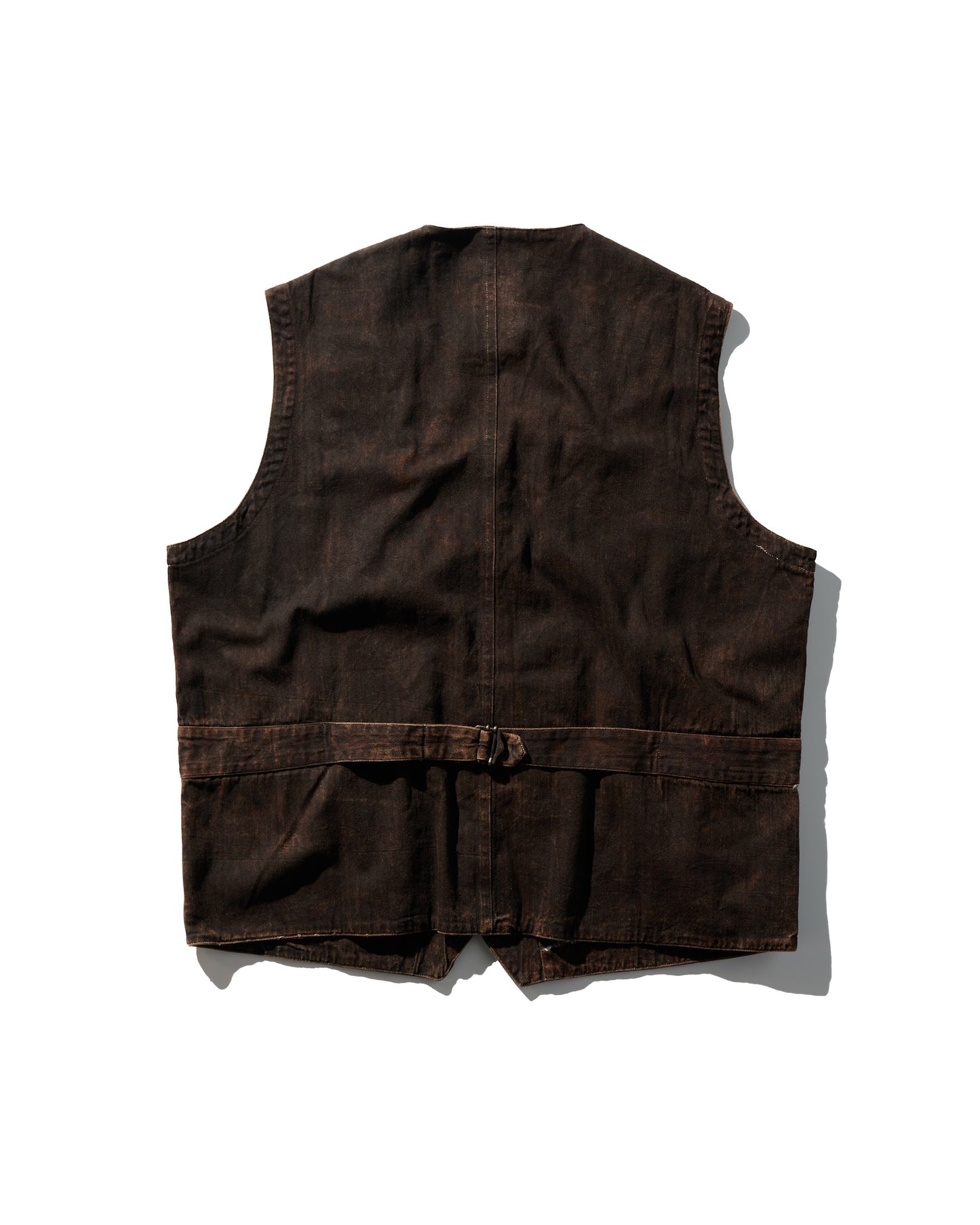 MUD DYEING HERRINGBONE TWILL WAISTCOAT