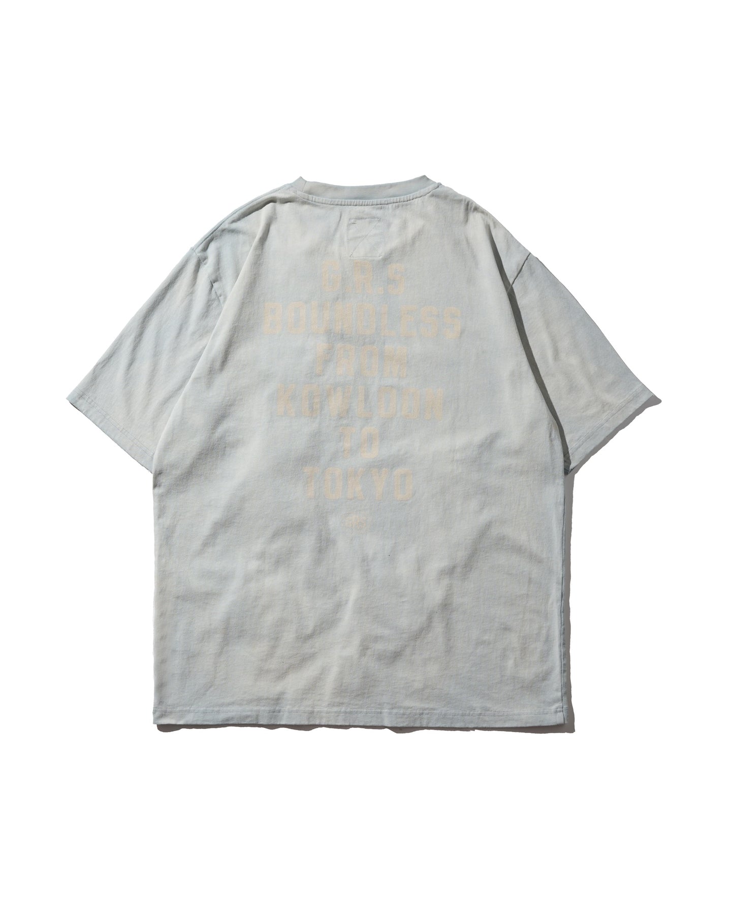 Sun Faded “Kowloon” Tee / Light Grey Blue