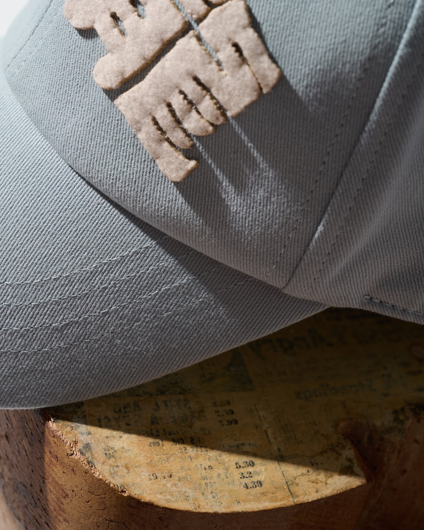 Hand Quilted “Kowloon” Cap / Light Grey Blue