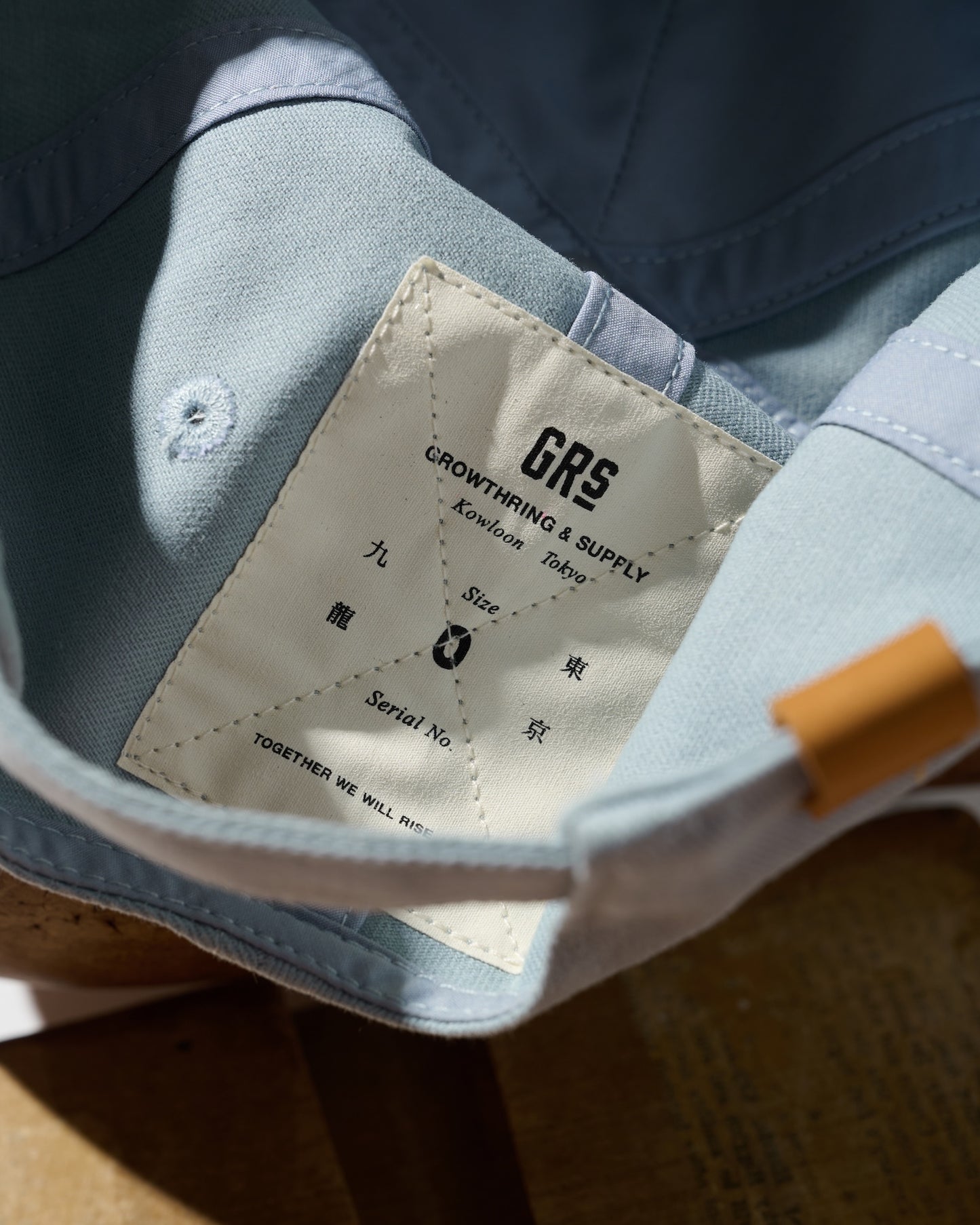 Hand Quilted “Kowloon” Cap / Light Grey Blue