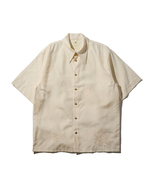 Kimono Silk Handcrafted Open Collar Shirt Type 06