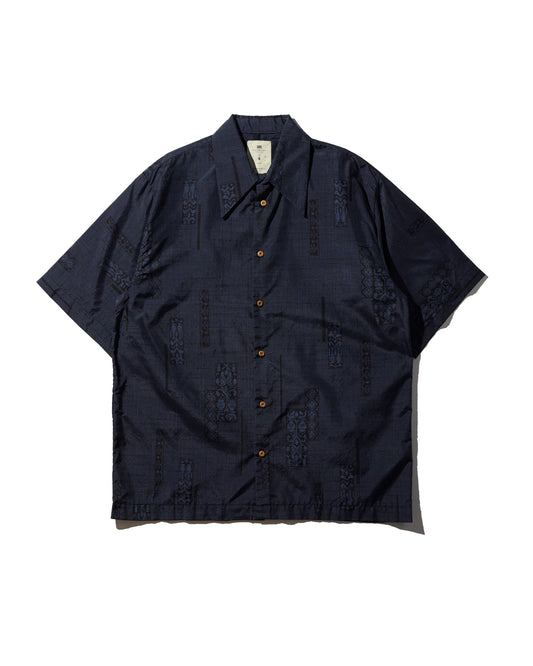 Kimono Silk Handcrafted Open Collar Shirt Type 01