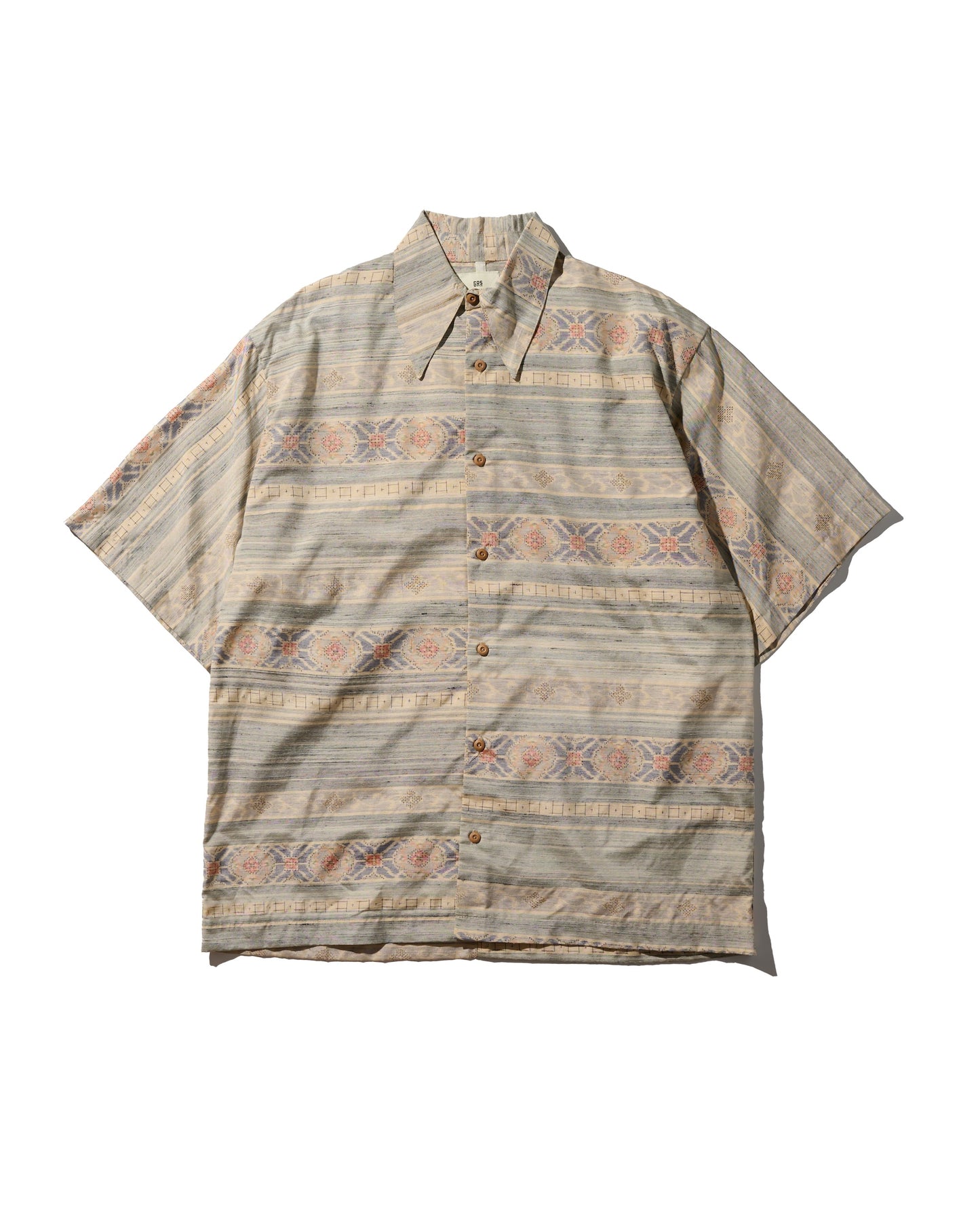Kimono Silk Handcrafted Open Collar Shirt Type 12