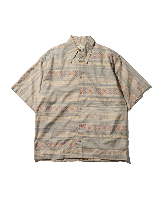 Kimono Silk Handcrafted Open Collar Shirt Type 12