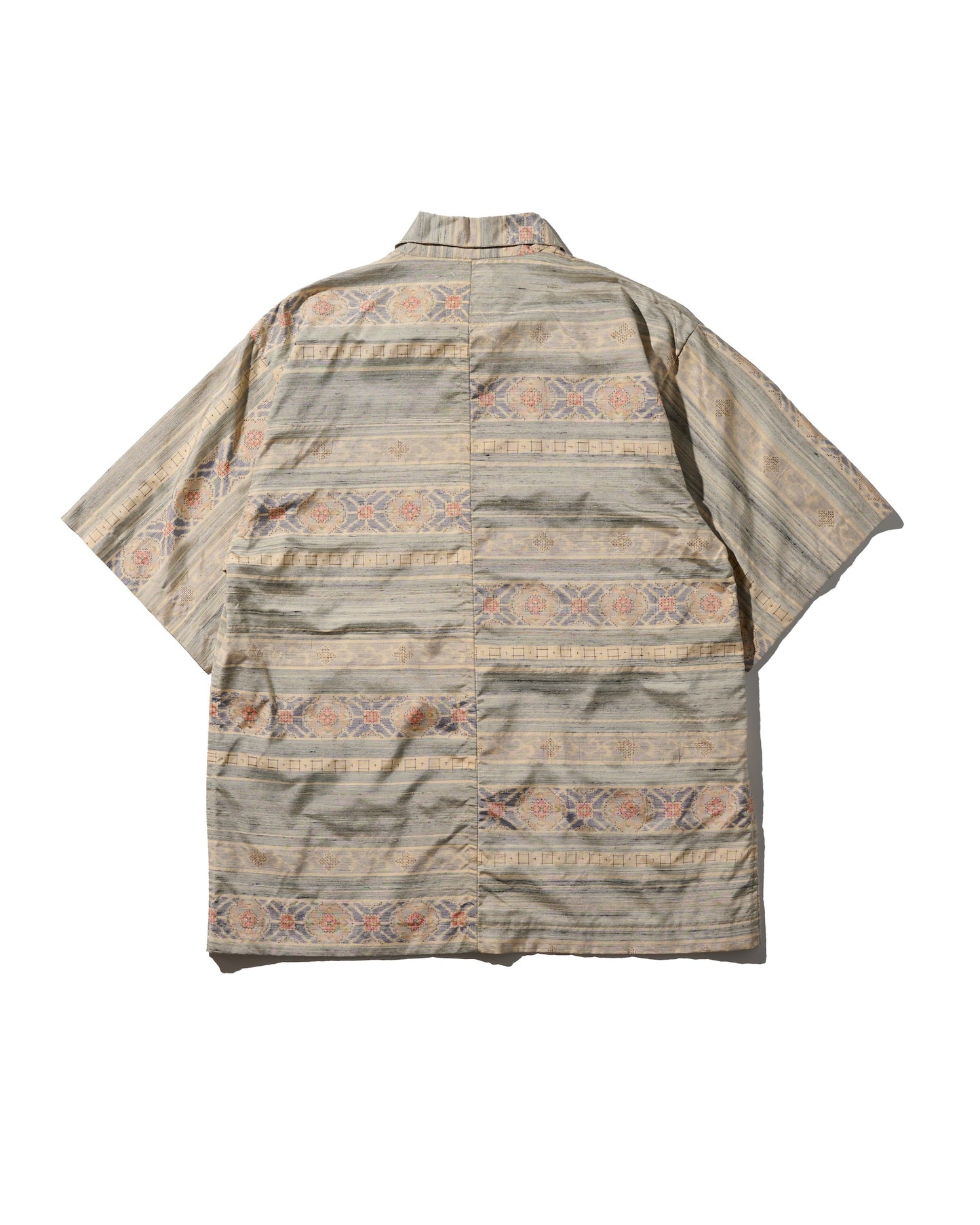 Kimono Silk Handcrafted Open Collar Shirt Type 12