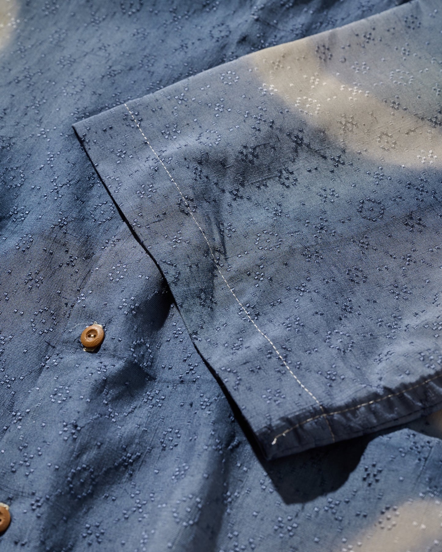 Kimono Silk Handcrafted Open Collar Shirt Type 04