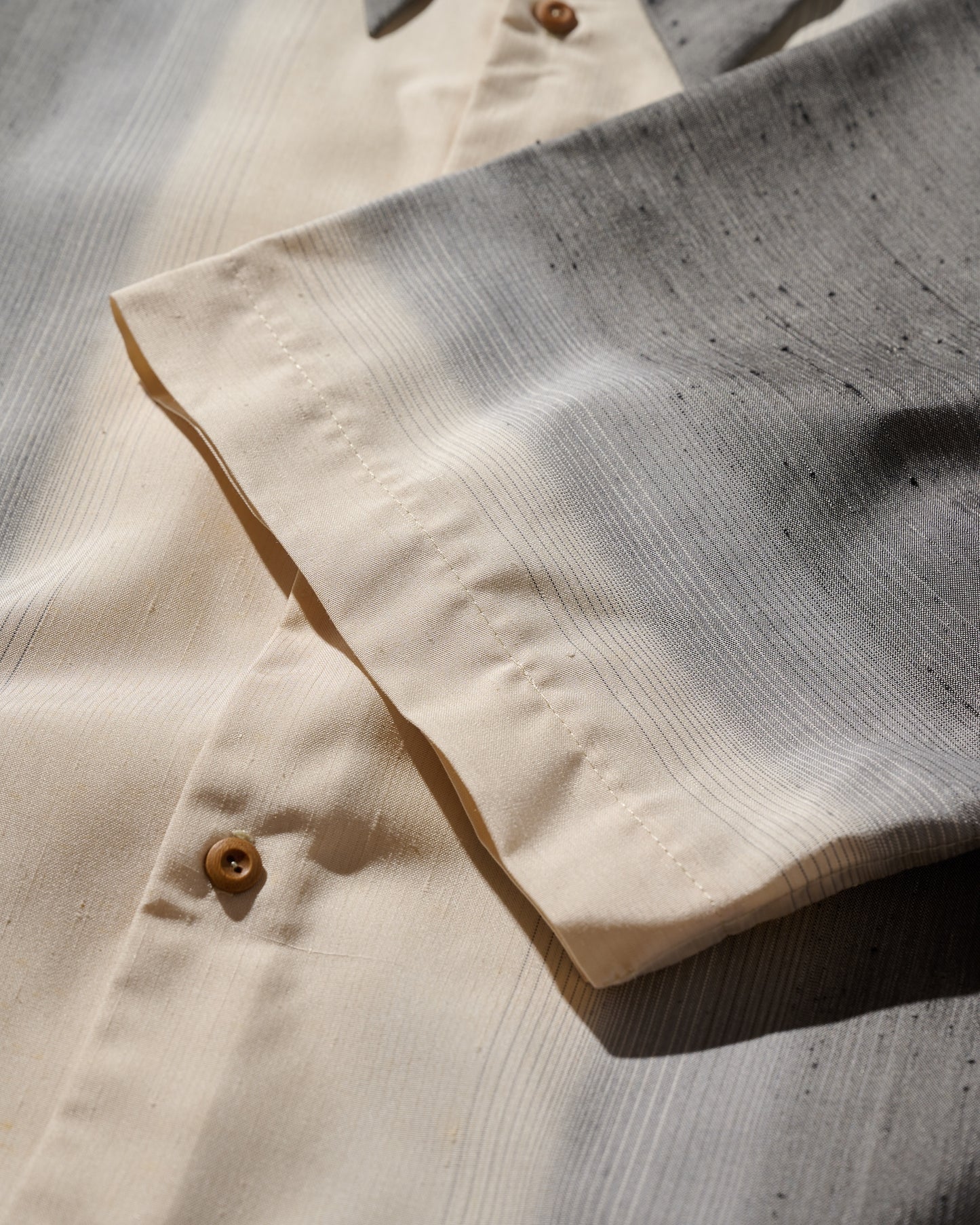 Kimono Silk Handcrafted Open Collar Shirt Type 10