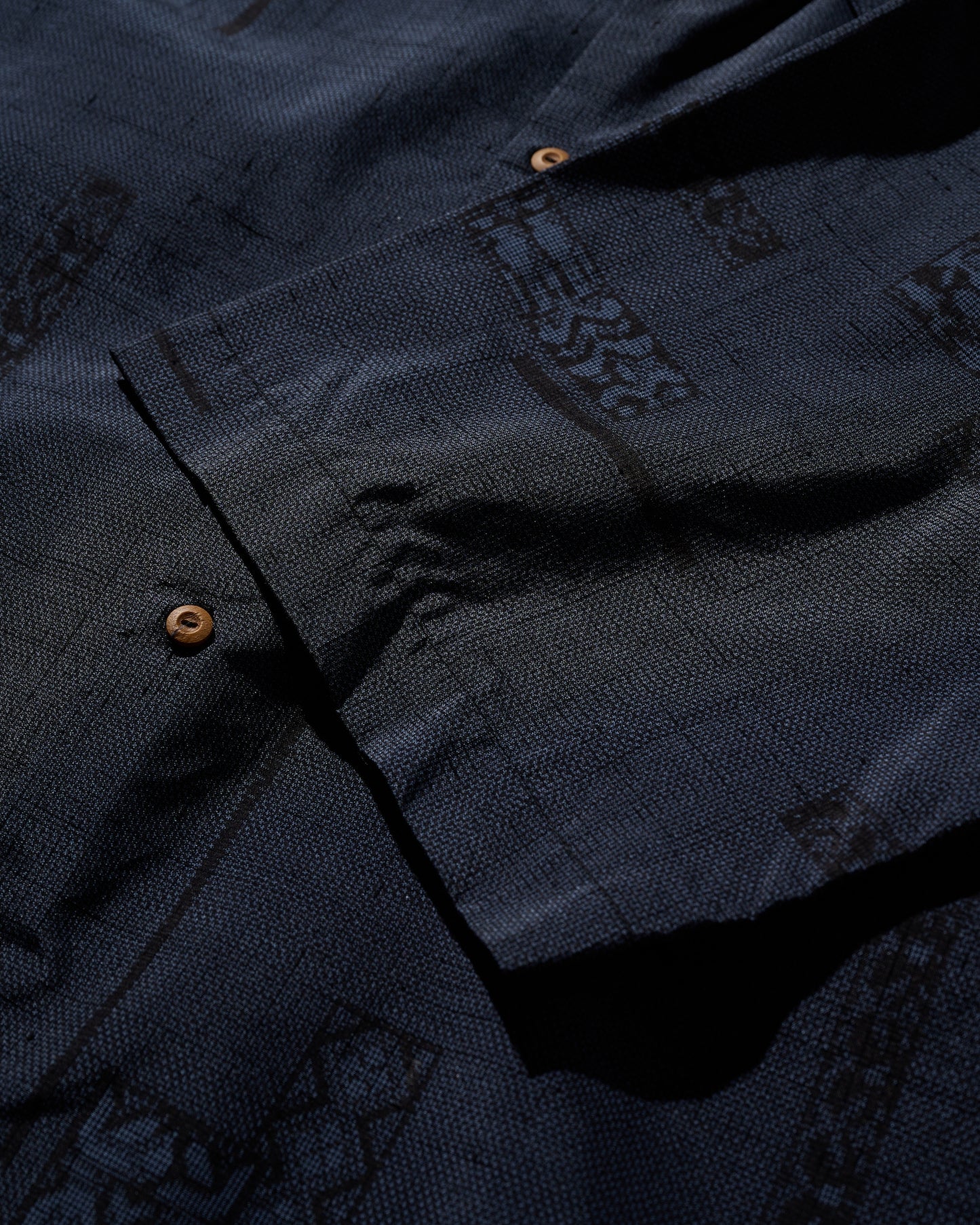 Kimono Silk Handcrafted Open Collar Shirt Type 01