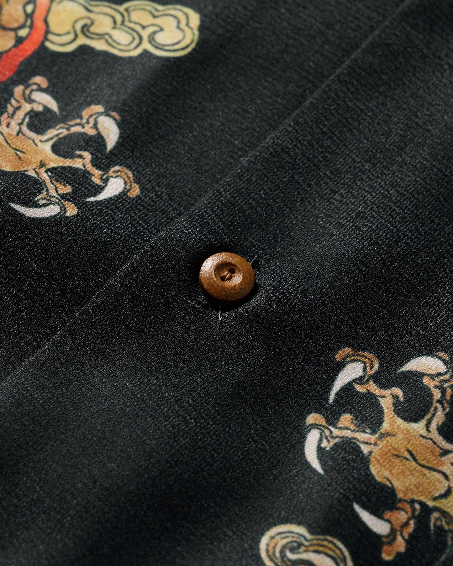 DOUBLE DRAGON OVERPRINT CREPE SHIRT / BLACK