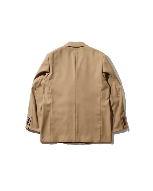 DOUBLE BREASTED TWEED BLAZER / TAN